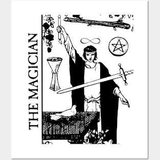 The Magician Tarot Card Black and White Posters and Art